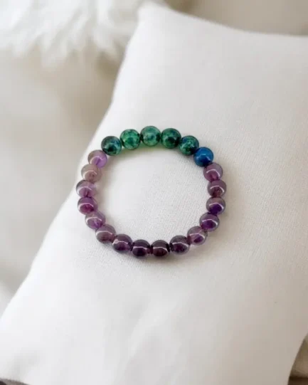 Mystic Intuition Crystal Bracelet – Azurite & Amethyst - Image 2