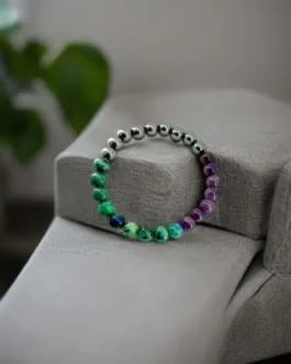 MindShield: Azurite, Hematite & Amethyst Clarity & Protection Bracelet