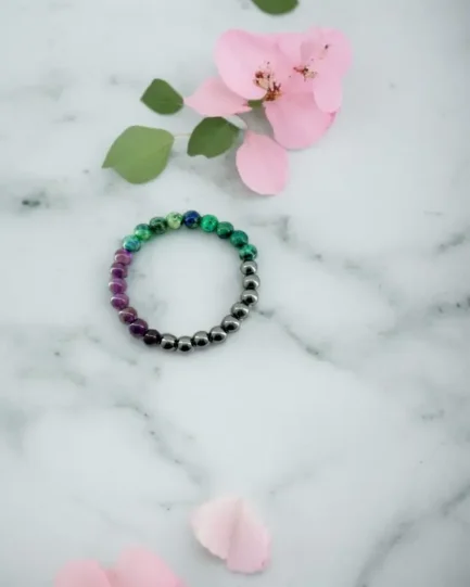 MindShield: Azurite, Hematite & Amethyst Clarity & Protection Bracelet - Image 3