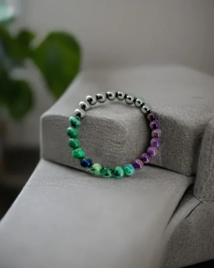 MindShield: Azurite, Hematite & Amethyst Clarity & Protection Bracelet