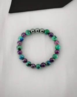 Mystic Focus: Azurite, Hematite & Amethyst Spiritual Clarity Bracelet