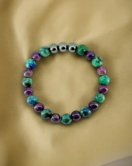 Mystic Focus: Azurite, Hematite & Amethyst Spiritual Clarity Bracelet - Image 4