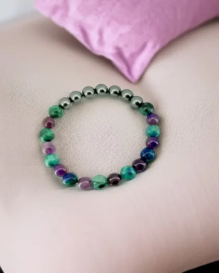 Aura Guard: Hematite, Amethyst & Azurite Protection Bracelet - Image 3