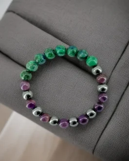 Third Eye Shield: Amethyst, Azurite & Hematite Intuition Bracelet