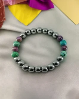 Inner Balance: Hematite, Amethyst & Azurite Chakra Healing Bracelet