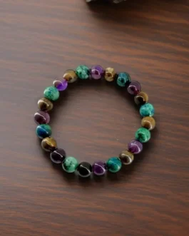 Inner Flame: Tiger Eye, Azurite & Amethyst Bracelet