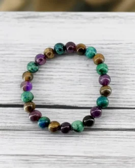 Inner Flame: Tiger Eye, Azurite & Amethyst Bracelet