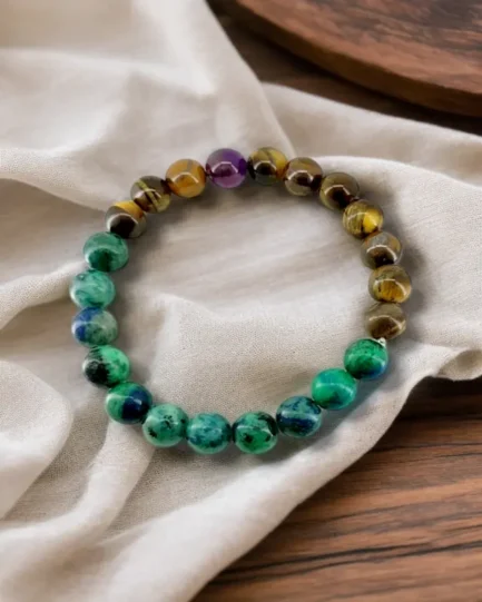 Vision & Valor: Azurite & Tiger Eye Insight Bracelet - Image 4