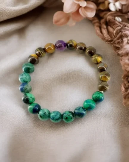 Vision & Valor: Azurite & Tiger Eye Insight Bracelet - Image 2