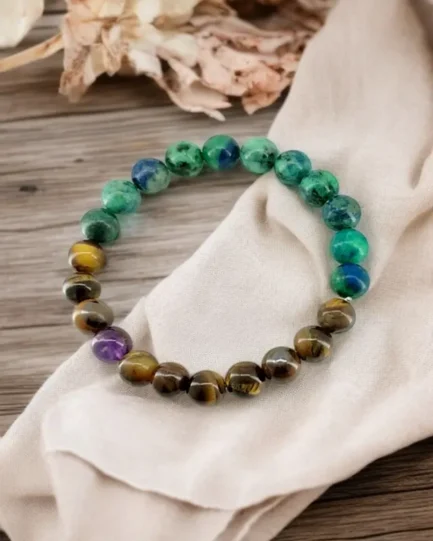 Vision & Valor: Azurite & Tiger Eye Insight Bracelet - Image 3