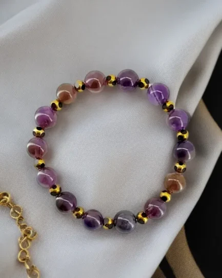 Amethyst Healing Bracelet with Elegant Bead Design - Image 2