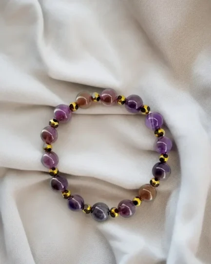 Amethyst Healing Bracelet with Elegant Bead Design