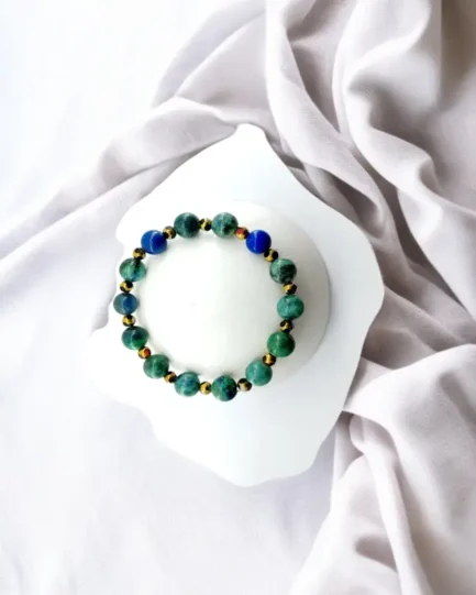 Azurite Healing Bracelet with Elegant Bead Design - Image 2