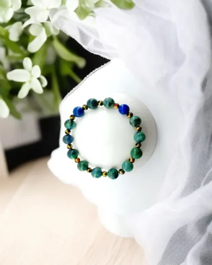 Azurite Healing Bracelet with Elegant Bead Design - Image 3