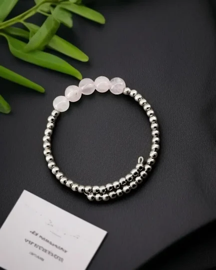 Blush Harmony Rose Quartz Bracelet - Image 4