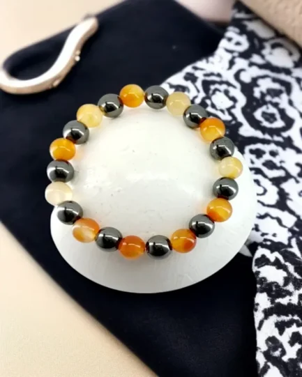 Inner Fire: Carnelian & Hematite Energy Bracelet - Image 3
