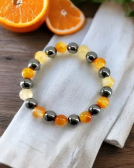 Inner Fire: Carnelian & Hematite Energy Bracelet