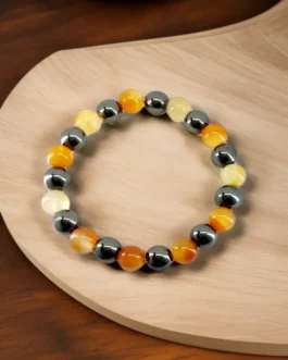 Inner Fire: Carnelian & Hematite Energy Bracelet