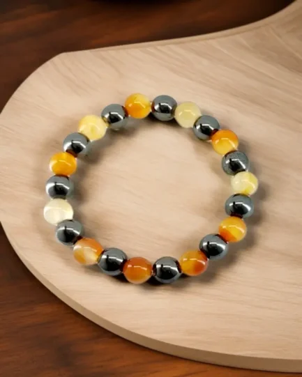 Inner Fire: Carnelian & Hematite Energy Bracelet - Image 2