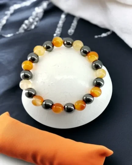Inner Fire: Carnelian & Hematite Energy Bracelet - Image 4