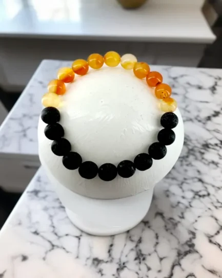 Ignite Energy: Carnelian & Lava Stone Healing Bracelet - Image 3