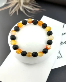Fire & Earth: Carnelian and Lava Energy Bracelet