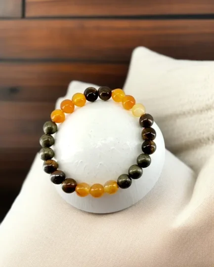 Warrior Energy Bracelet – Carnelian, Pyrite & Tiger Eye - Image 3