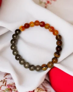 Fearless Power Bracelet – Carnelian, Pyrite & Tiger Eye