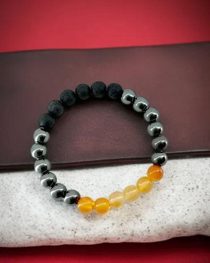 FireCore: Carnelian, Lava & Hematite Energy Bracelet - Image 3