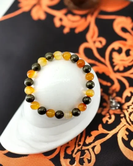Power Pulse: Carnelian & Pyrite Motivation Bracelet - Image 2