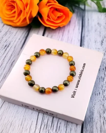 Power Pulse: Carnelian & Pyrite Motivation Bracelet - Image 3