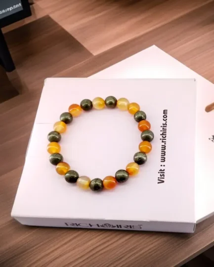 Power Pulse: Carnelian & Pyrite Motivation Bracelet - Image 4