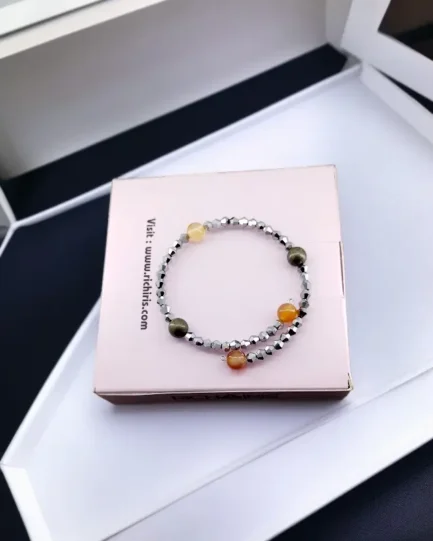 Confidence & Abundance Bracelet – Carnelian & Pyrite - Image 2