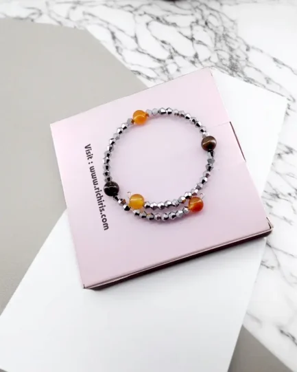 Carnelian & Tiger Eye Crystal Bracelet – Confidence, Energy & Inner Strength - Image 2