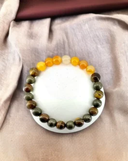 Power Pulse Bracelet – Carnelian, Tiger Eye & Pyrite for Strength, Confidence & Wealth