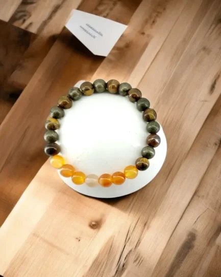 Power Pulse Bracelet – Carnelian, Tiger Eye & Pyrite for Strength, Confidence & Wealth - Image 3