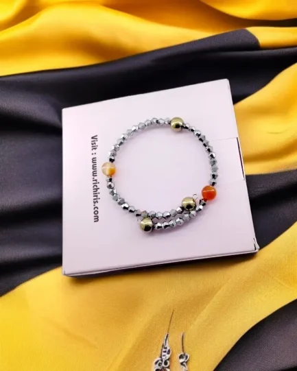 Carnelian & Pyrite Crystal Bracelet – Confidence, Wealth & Energy Booster - Image 3