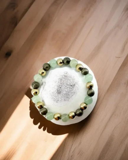 Abundance Alchemy: Green Aventurine & Pyrite Wealth Bracelet - Image 2