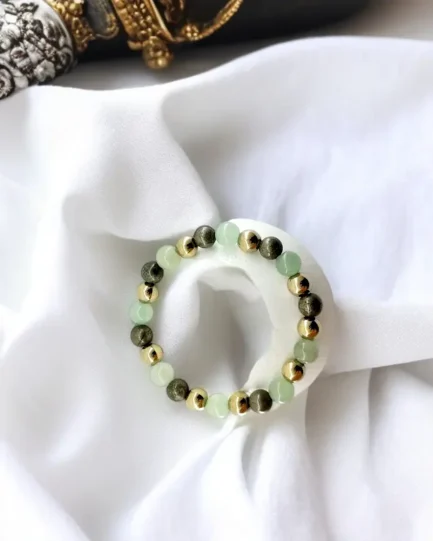 Abundance Alchemy: Green Aventurine & Pyrite Wealth Bracelet - Image 3