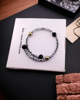Golden Pyrite & Obsidian Protection Bracelet – Energy Shield, Wealth & Grounding