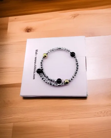 Golden Pyrite & Obsidian Protection Bracelet – Energy Shield, Wealth & Grounding - Image 3