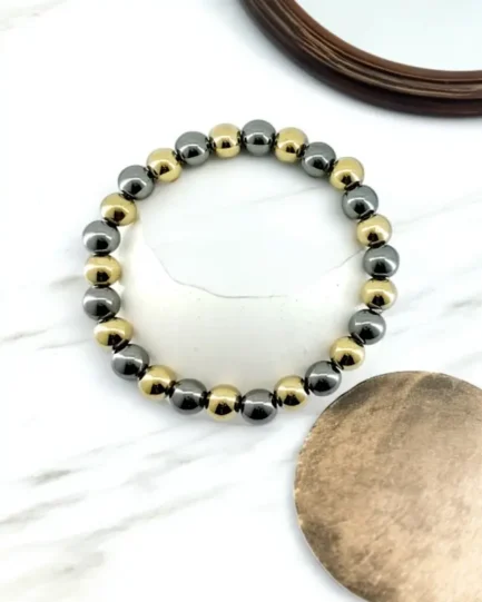 Golden Shield: Pyrite & Hematite Energy Bracelet