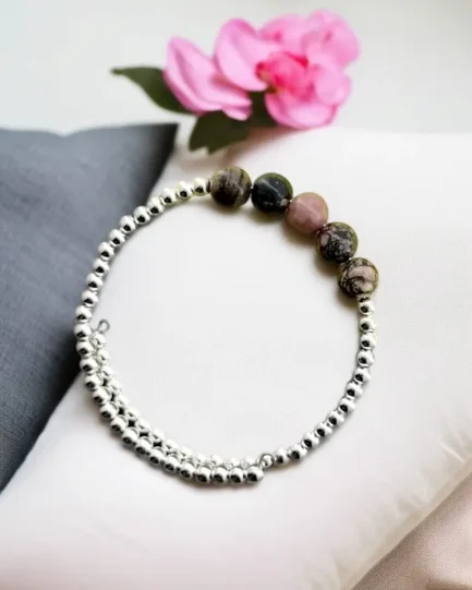 Harmony Heart Rhodonite Bracelet - Image 2