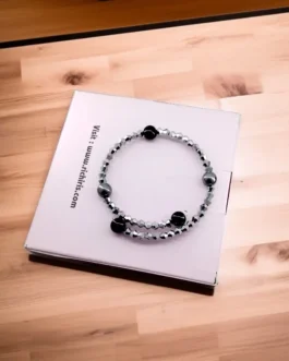 Hematite & Obsidian Crystal Bracelet – Protection, Grounding & Energy Shield