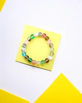 Iridescent Aura Glass Healing Bracelet – Handmade Energy Jewelry