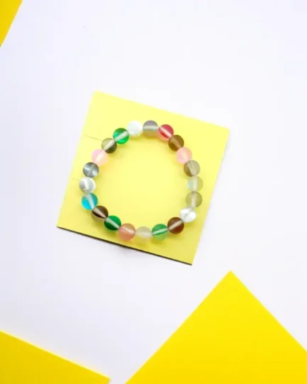 Iridescent Aura Glass Healing Bracelet – Handmade Energy Jewelry - Image 2