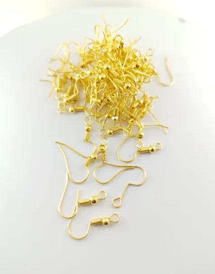 Classic collection Golden color metal Hooks for jewelry making/ Earrings Hooks (Pack of 100 pcs (50 pair))