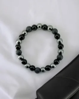 Grounded Warrior Bracelet – Lava, Obsidian & Hematite for Strength & Protection