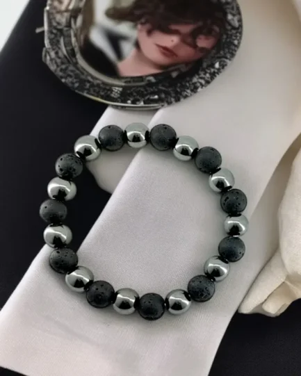 Forge & Focus: Lava and Hematite Grounding Bracelet - Image 3