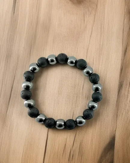 Forge & Focus: Lava and Hematite Grounding Bracelet - Image 2